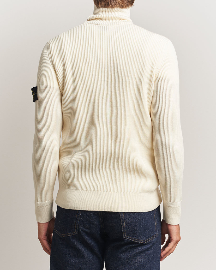 Herre | Gensere | Stone Island | Full Rib Wool Turtleneck Ivory