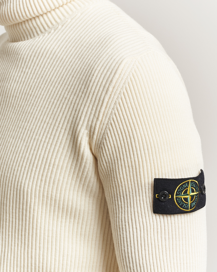 Herre | Gensere | Stone Island | Full Rib Wool Turtleneck Ivory