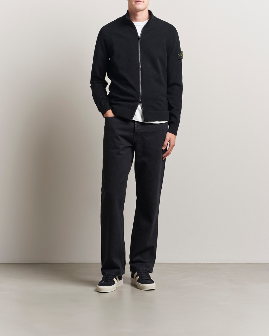 Herre | Gensere | Stone Island | Stretch Wool Zip Cardigan Black