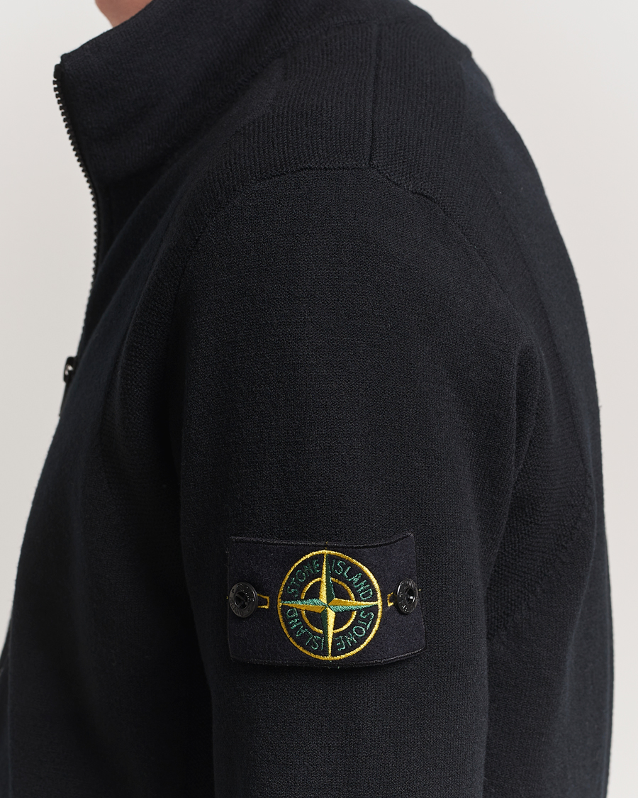 Herre | Gensere | Stone Island | Stretch Wool Zip Cardigan Black