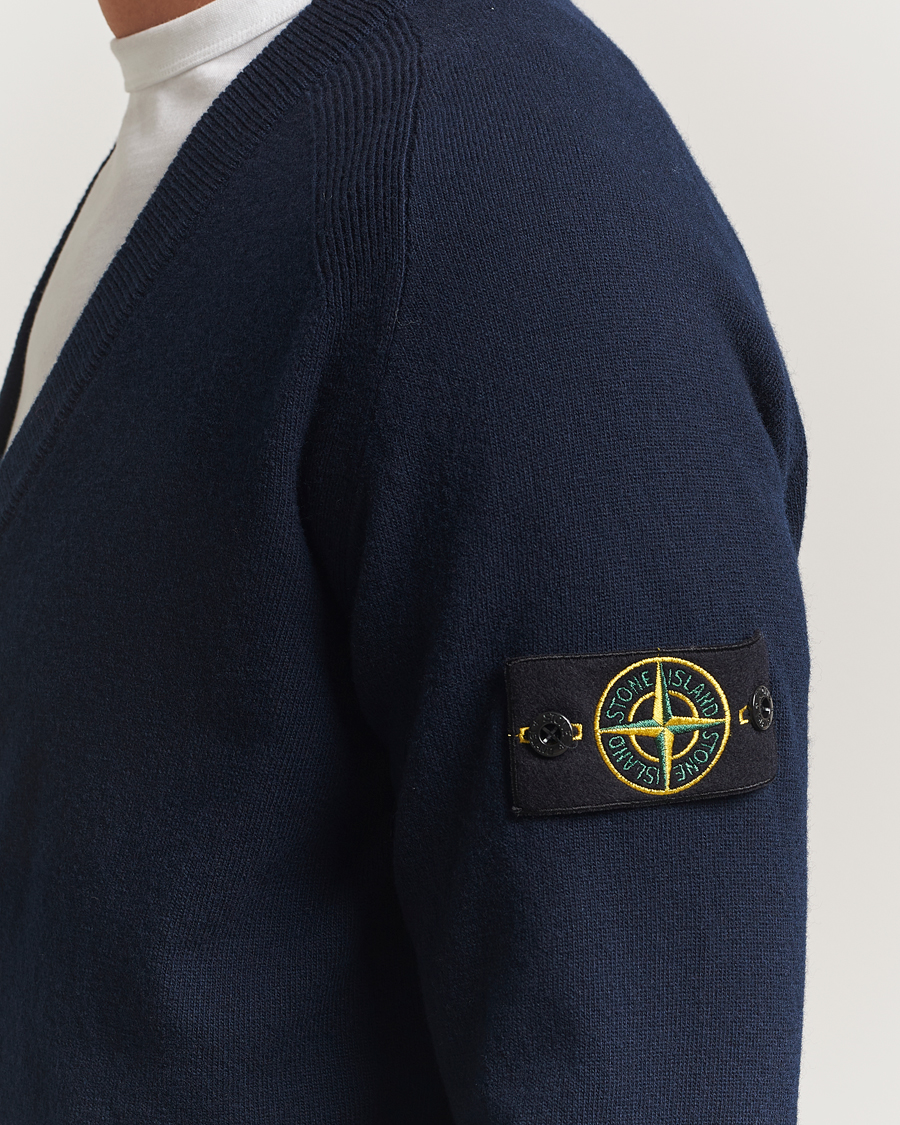 Herre | Gensere | Stone Island | Knitted Geelong Wool Cardigan Navy