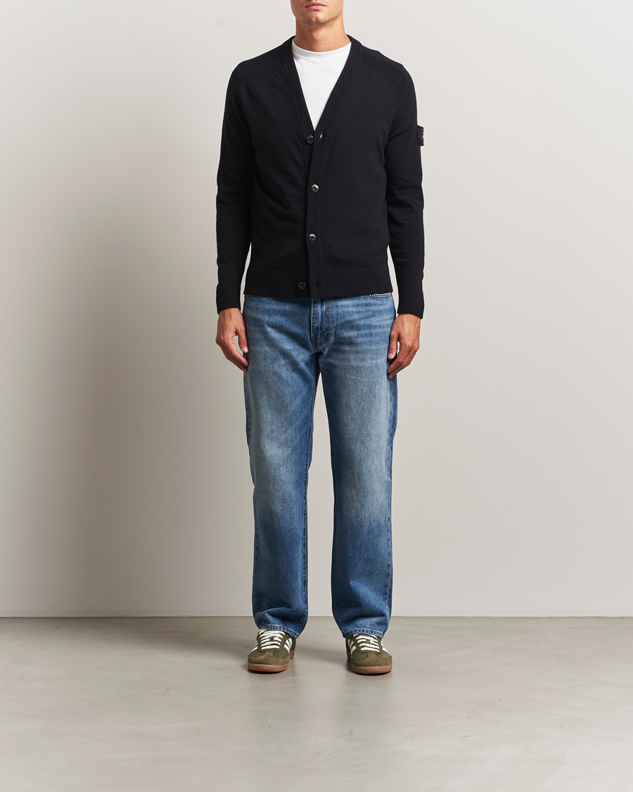 Herre | Gensere | Stone Island | Knitted Geelong Wool Cardigan Black