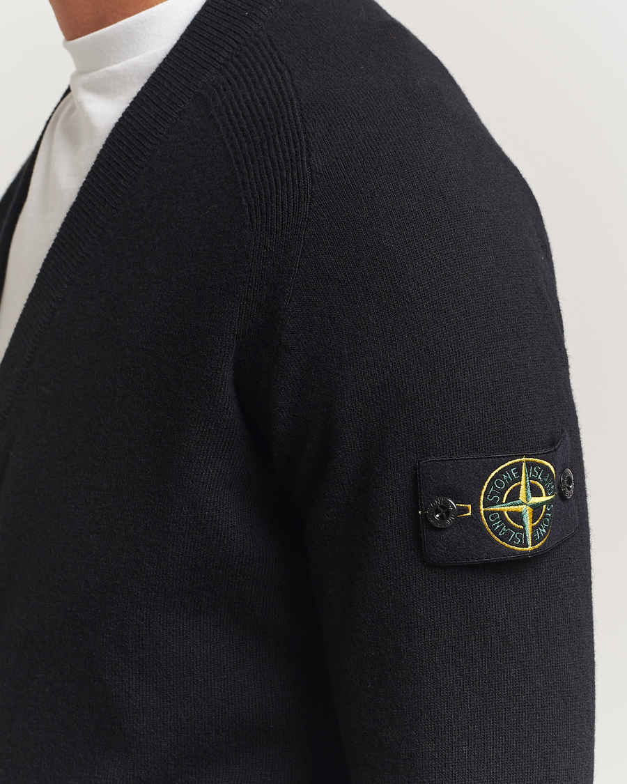 Herre | Gensere | Stone Island | Knitted Geelong Wool Cardigan Black