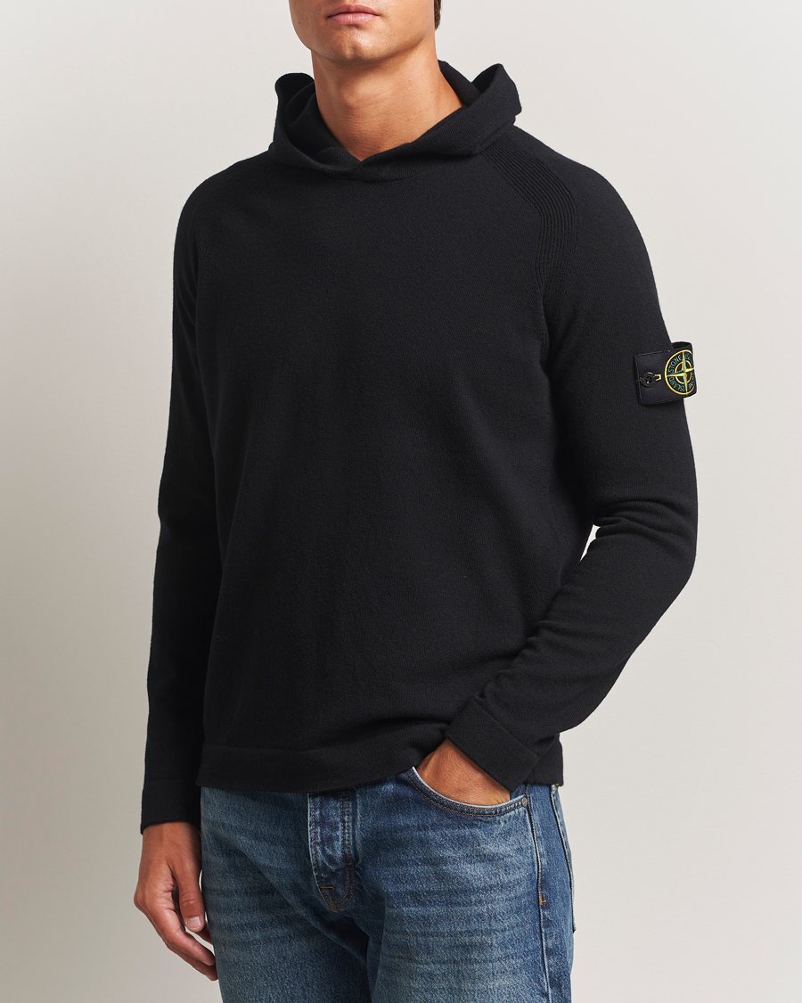 Herre | Gensere | Stone Island | Knitted Geelong Wool Hood Black