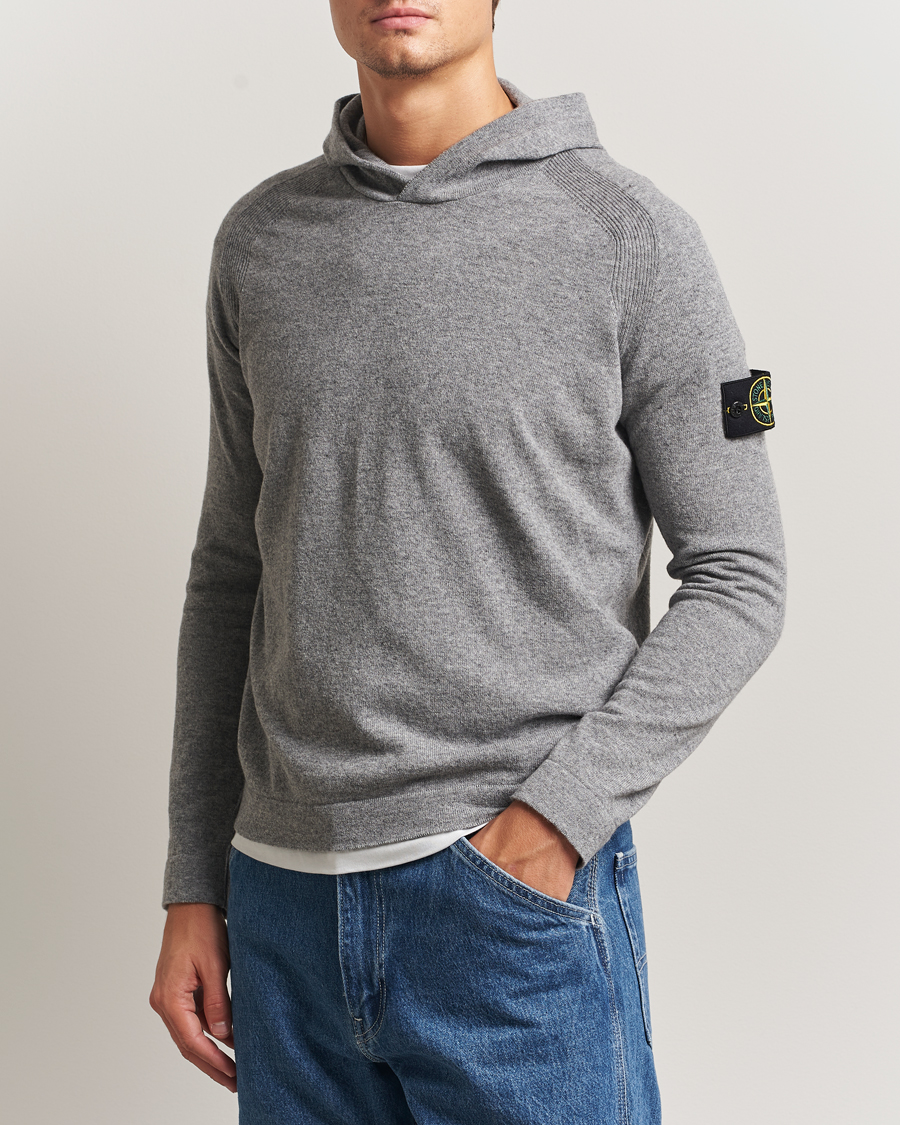 Herre | Gensere | Stone Island | Knitted Geelong Wool Hood Cement Melange