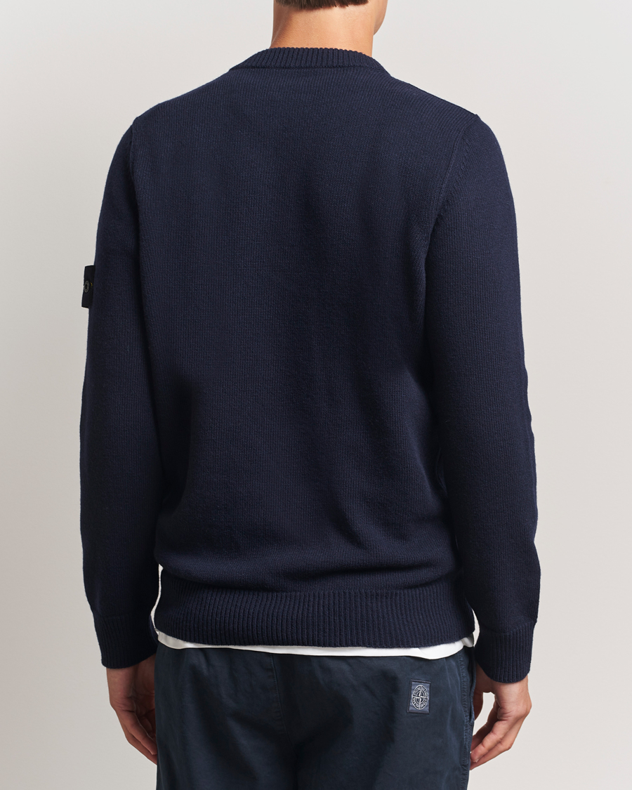 Herre | Gensere | Stone Island | Knitted Lambswool V-Neck Navy