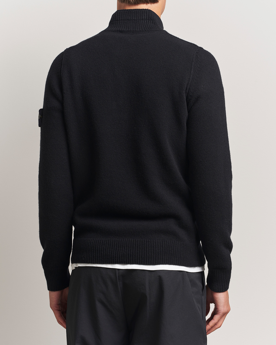 Herre | Gensere | Stone Island | Knitted Lambswool Half Button Zip Black