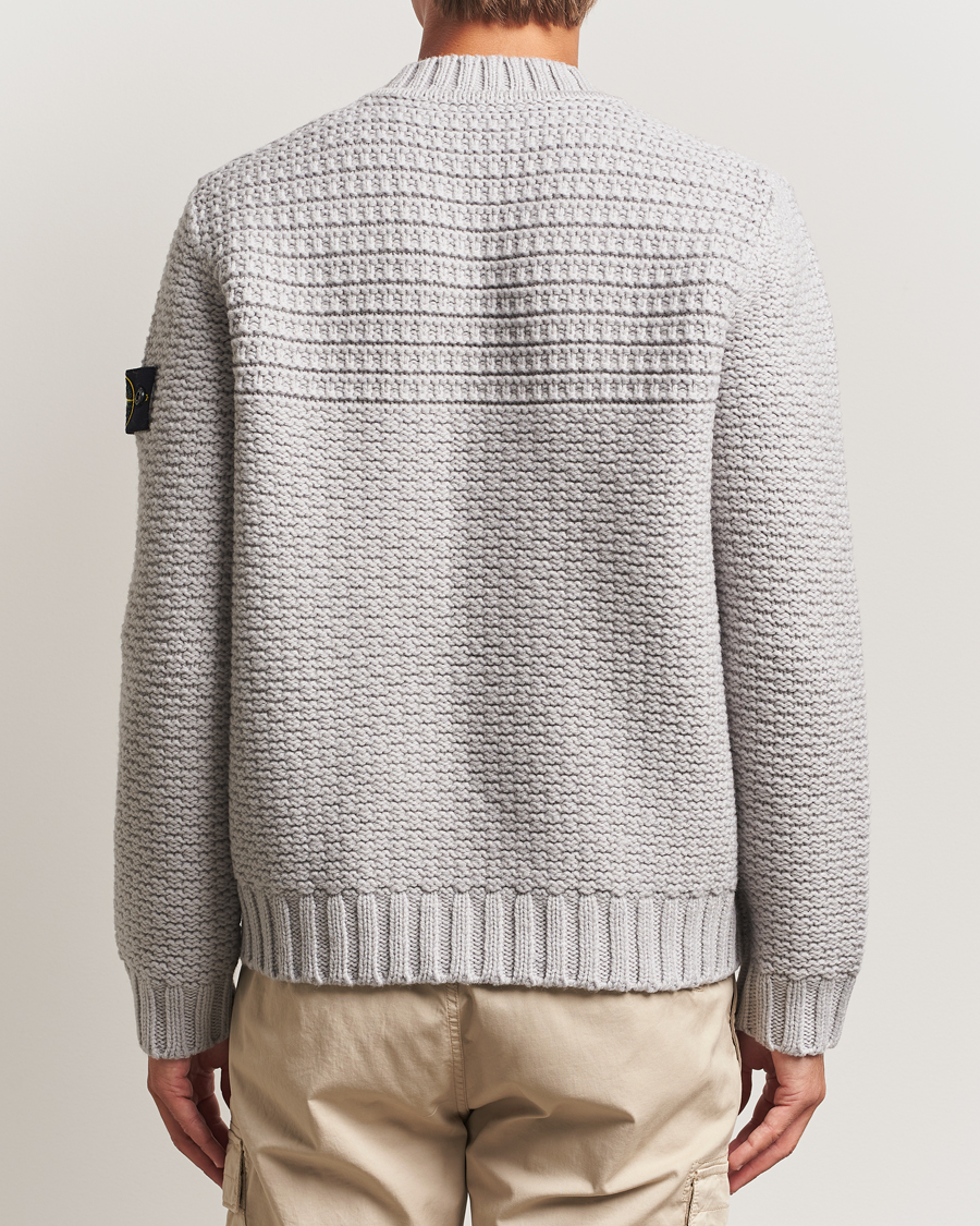 Herre | Gensere | Stone Island | Mixed Stiches Wool Knitted Crew Neck Pearl Grey