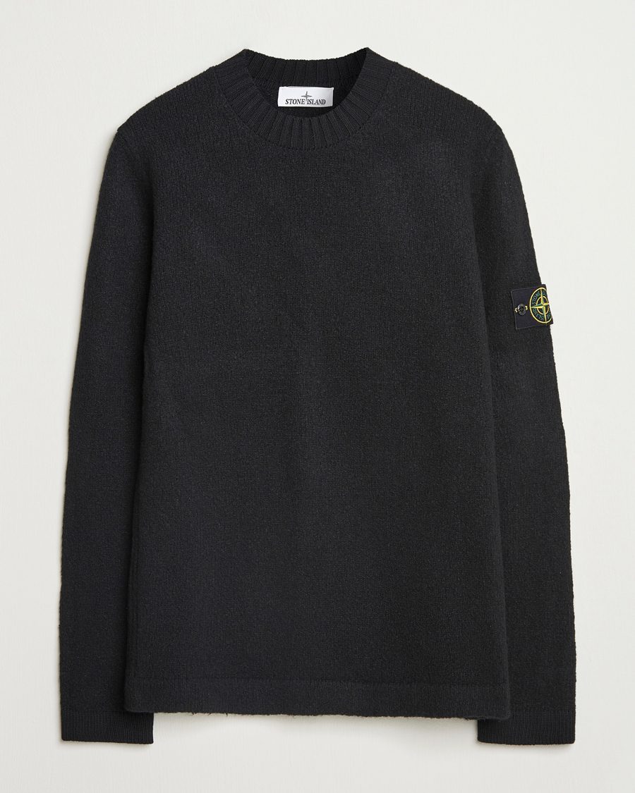 Herre | Gensere | Stone Island | Brushed Knitted Wool Crew Neck Black