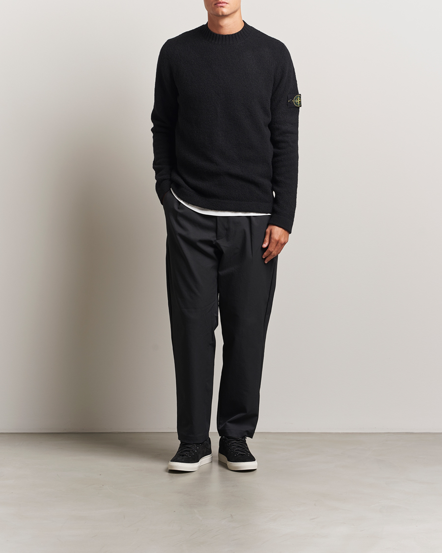 Herre | Gensere | Stone Island | Brushed Knitted Wool Crew Neck Black