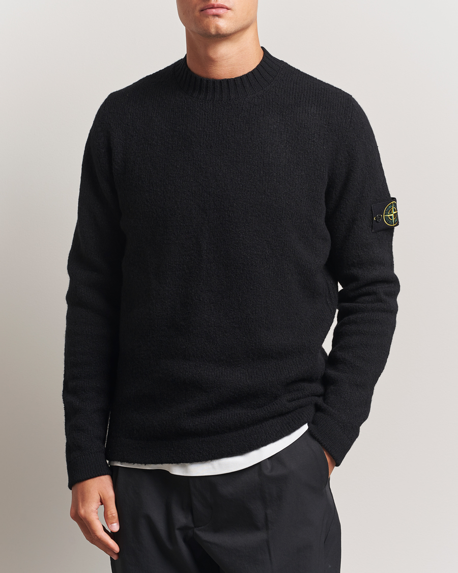 Herre | Gensere | Stone Island | Brushed Knitted Wool Crew Neck Black