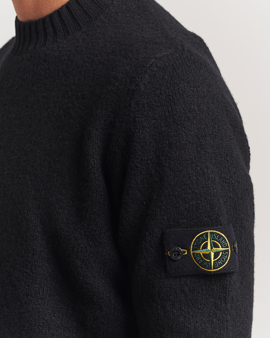 Herre | Gensere | Stone Island | Brushed Knitted Wool Crew Neck Black