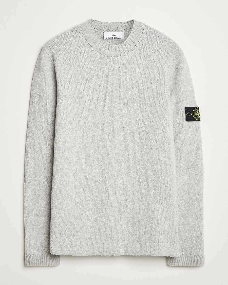 Herre | Gensere | Stone Island | Brushed Knitted Wool Crew Neck Grey Melange
