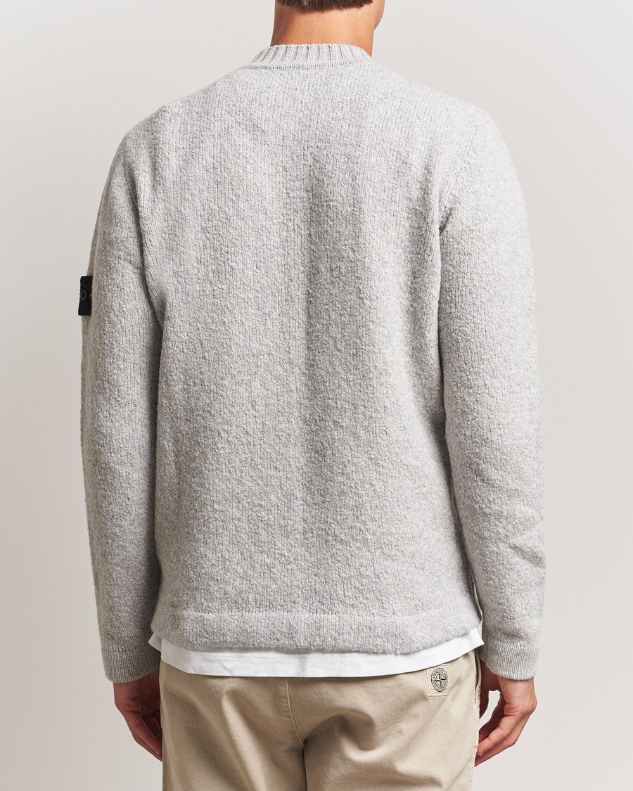 Herre | Gensere | Stone Island | Brushed Knitted Wool Crew Neck Grey Melange