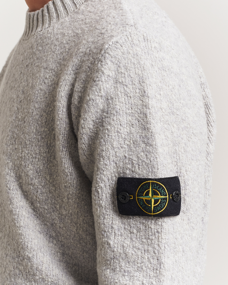 Herre | Gensere | Stone Island | Brushed Knitted Wool Crew Neck Grey Melange