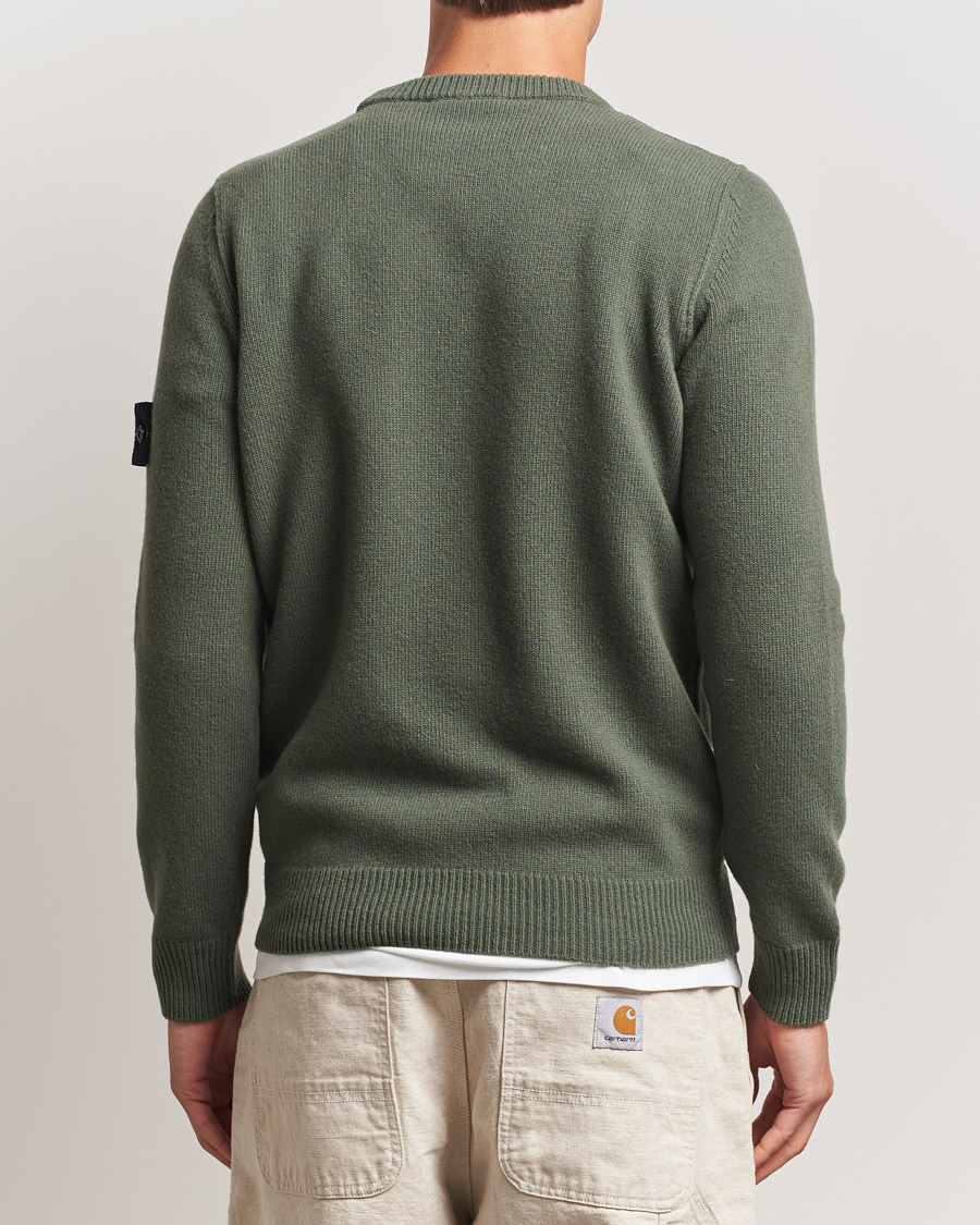 Herre | Gensere | Stone Island | Knitted Lambswool Crew Neck Military Green