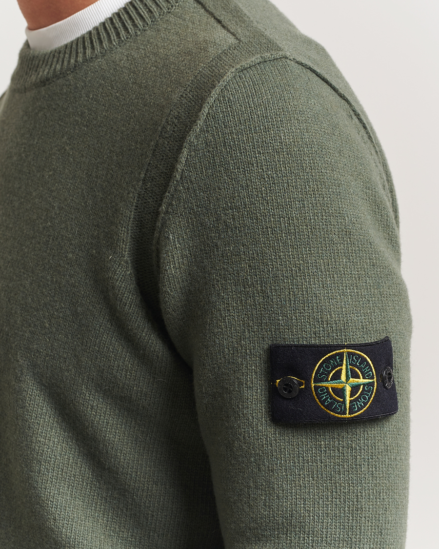 Herre | Gensere | Stone Island | Knitted Lambswool Crew Neck Military Green