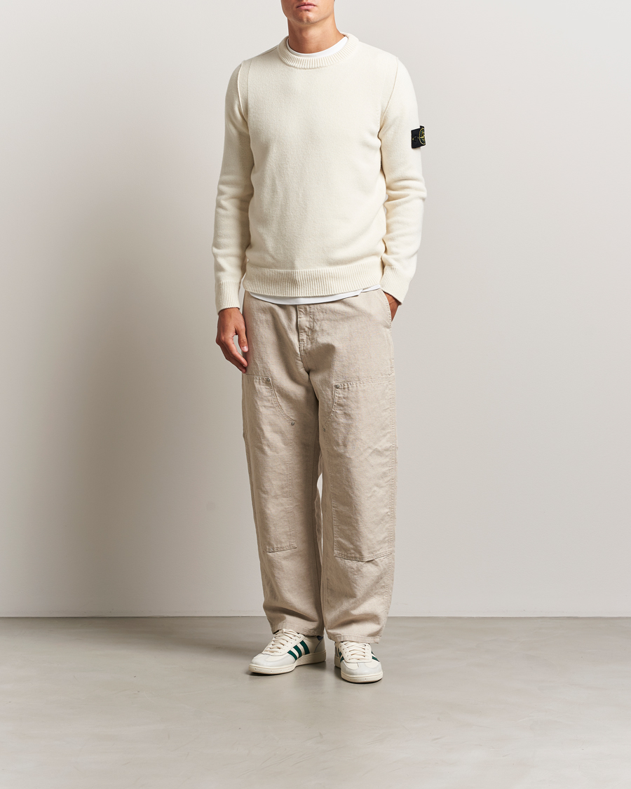 Herre | Gensere | Stone Island | Knitted Lambswool Crew Neck Ivory