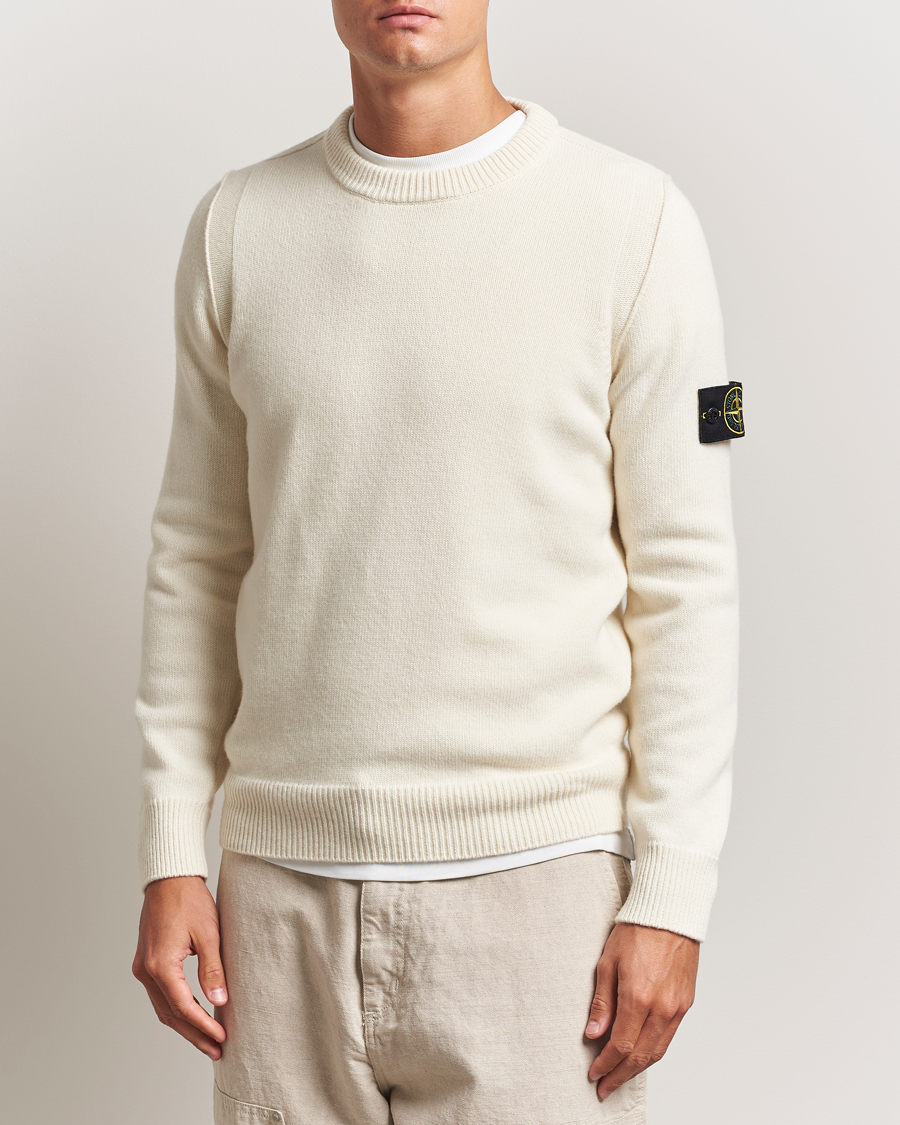 Herre | Gensere | Stone Island | Knitted Lambswool Crew Neck Ivory