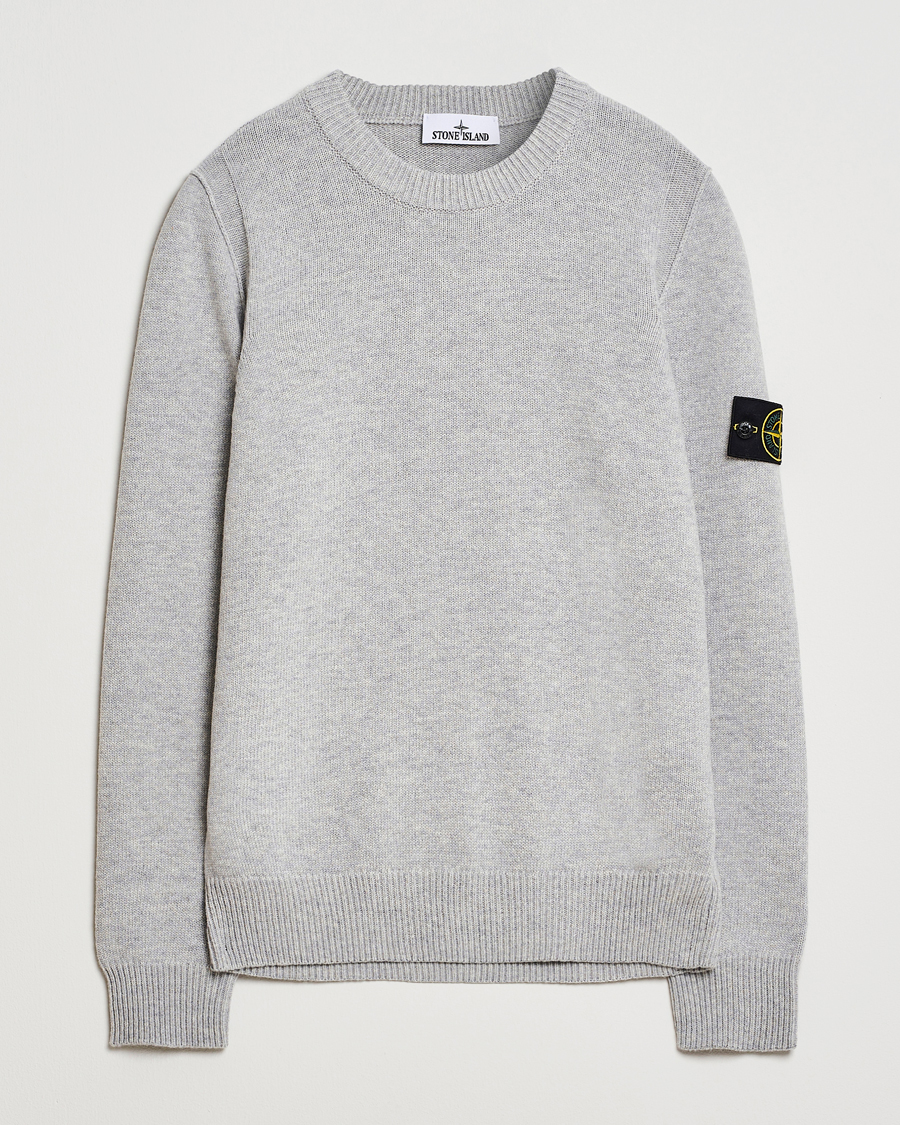 Herre | Gensere | Stone Island | Knitted Lambswool Crew Neck Grey Melange