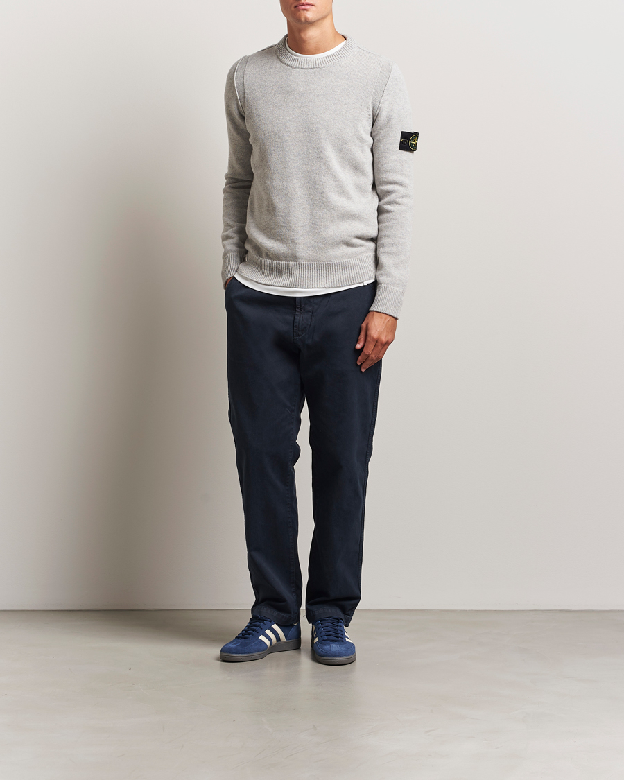 Herre | Gensere | Stone Island | Knitted Lambswool Crew Neck Grey Melange
