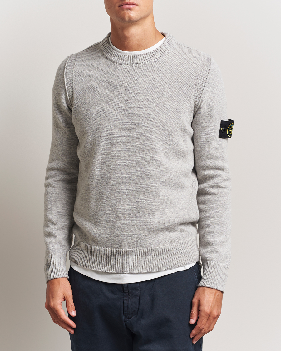 Herre | Gensere | Stone Island | Knitted Lambswool Crew Neck Grey Melange