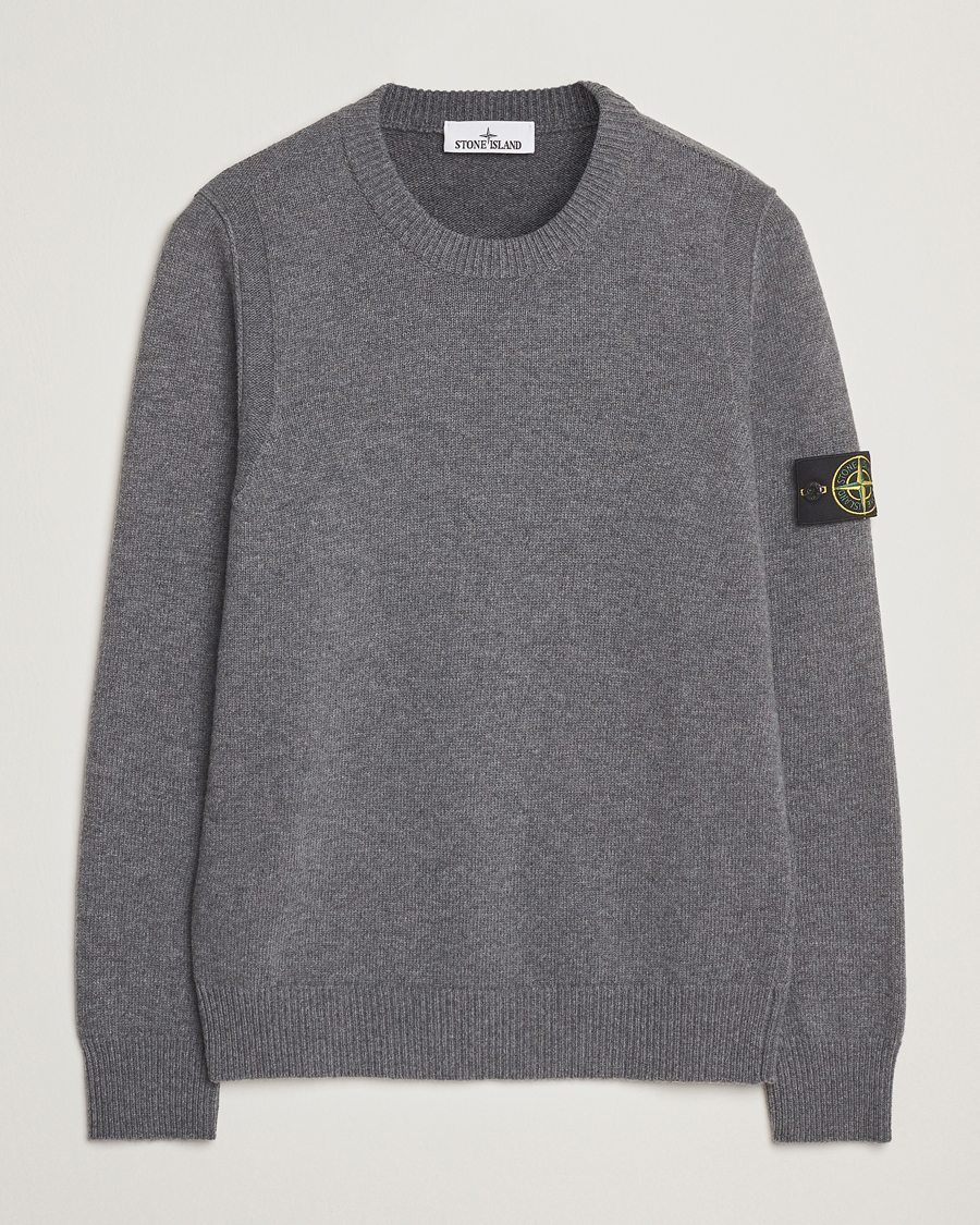 Herre | Gensere | Stone Island | Knitted Lambswool Crew Neck Cement Melange