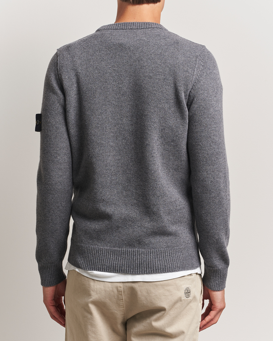 Herre | Gensere | Stone Island | Knitted Lambswool Crew Neck Cement Melange