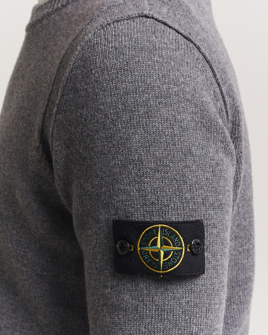 Herre | Gensere | Stone Island | Knitted Lambswool Crew Neck Cement Melange