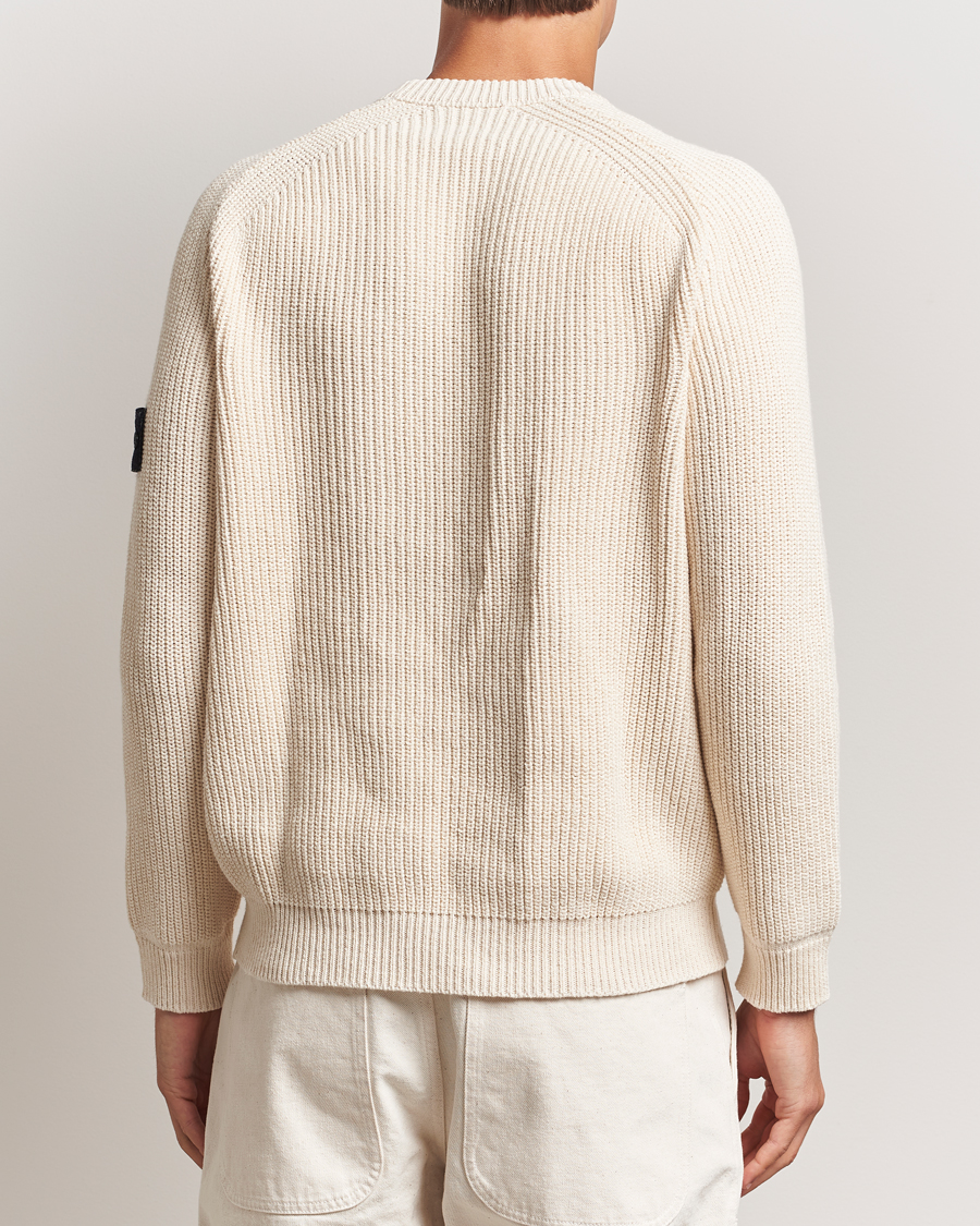 Herre | Gensere | Stone Island | RAW Cotton Popcorn Stitch Crew Neck Ivory