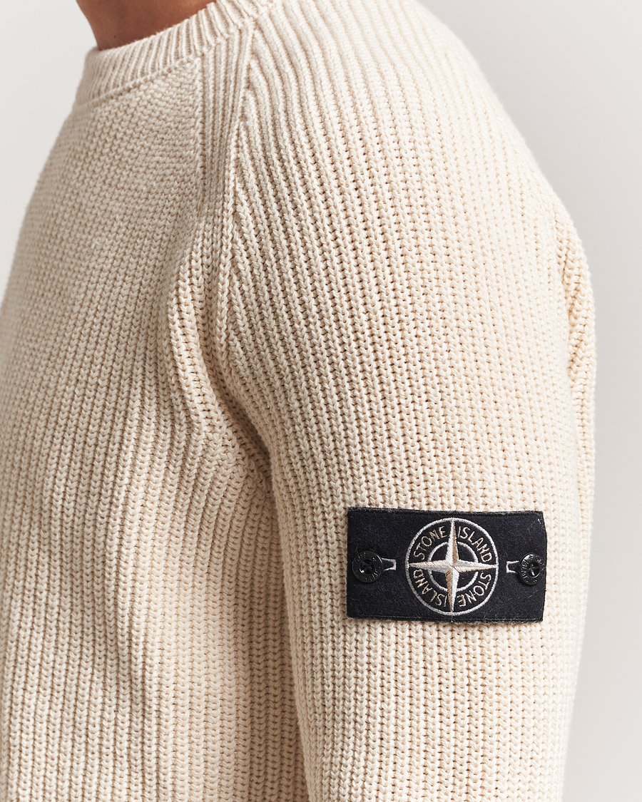Herre | Gensere | Stone Island | RAW Cotton Popcorn Stitch Crew Neck Ivory