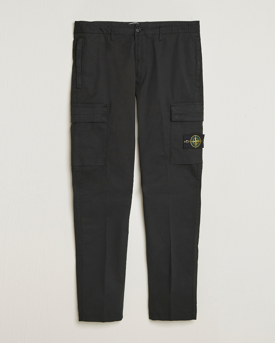 Herre | Bukser | Stone Island | Supima Cotton Stretch Cargo Trousers Black