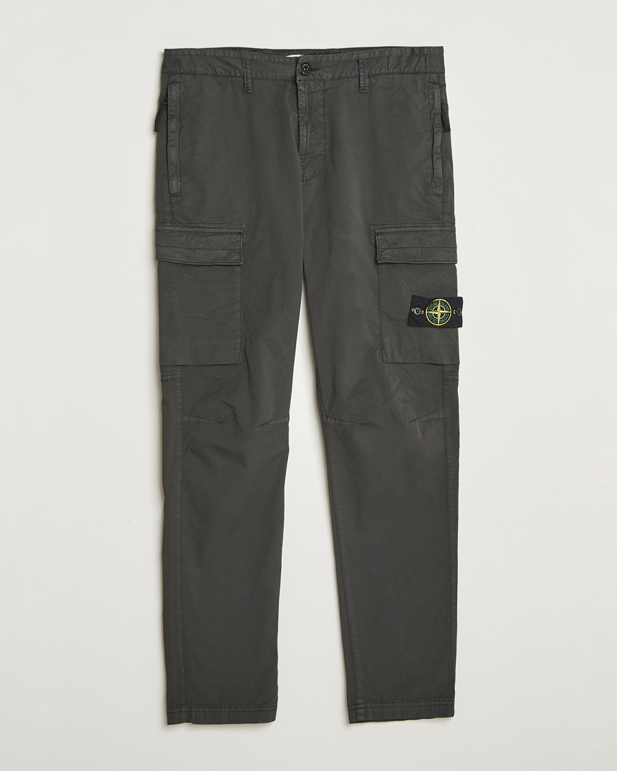 Herre | Bukser | Stone Island | Supima Cotton Stretch Cargo Trousers Lead Grey
