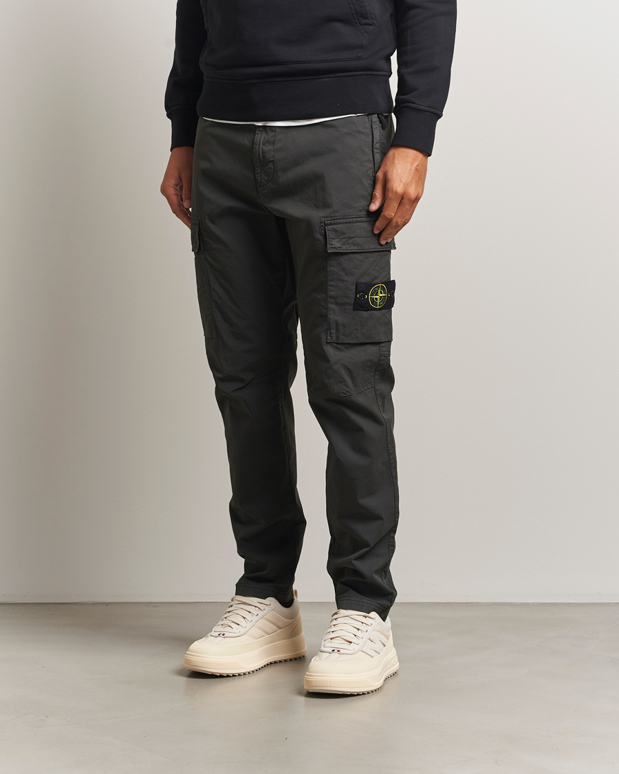 Herre | Bukser | Stone Island | Supima Cotton Stretch Cargo Trousers Lead Grey
