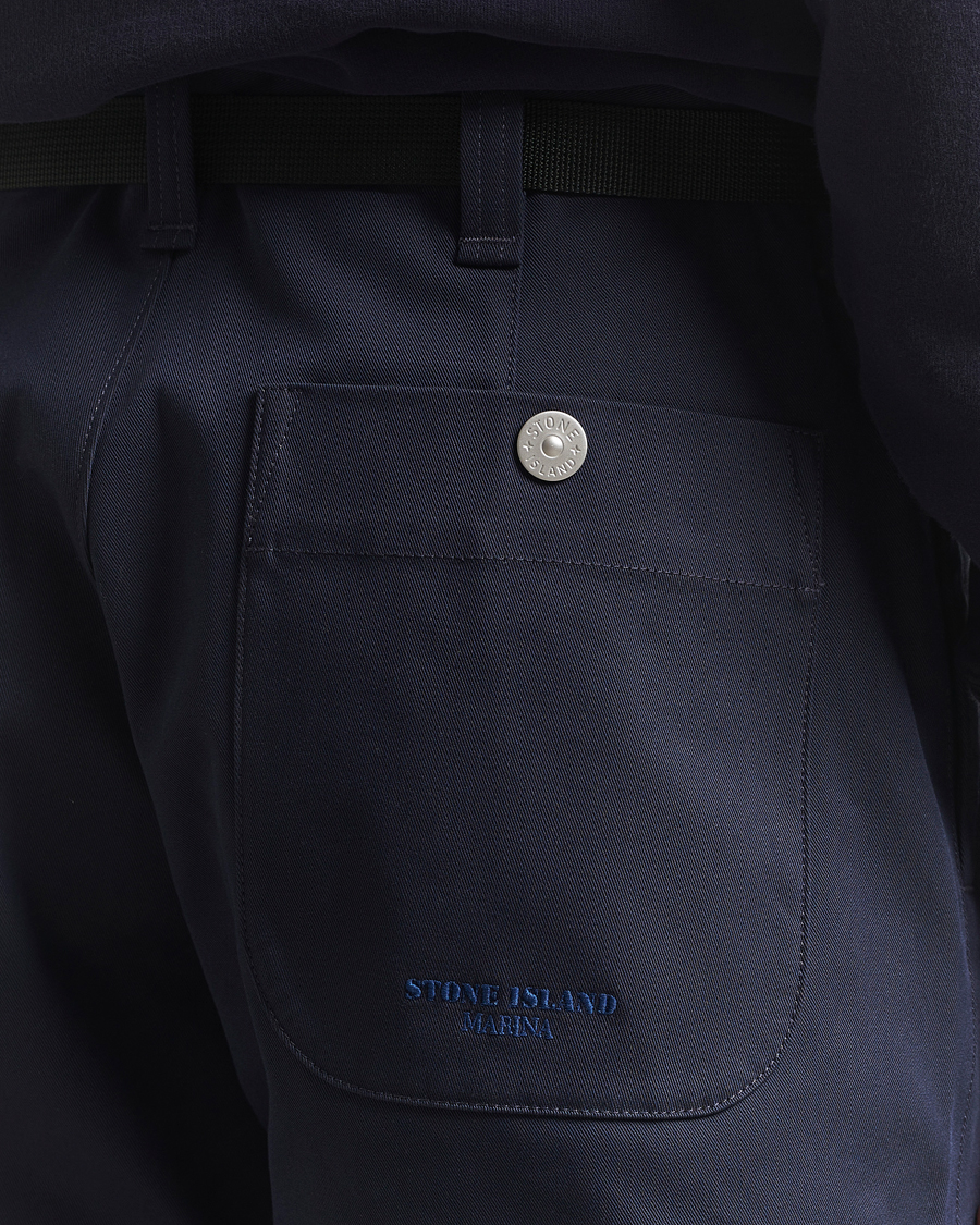 Herre | Bukser | Stone Island | Marina Yard Dyed Stretch Gabardine Trousers Navy
