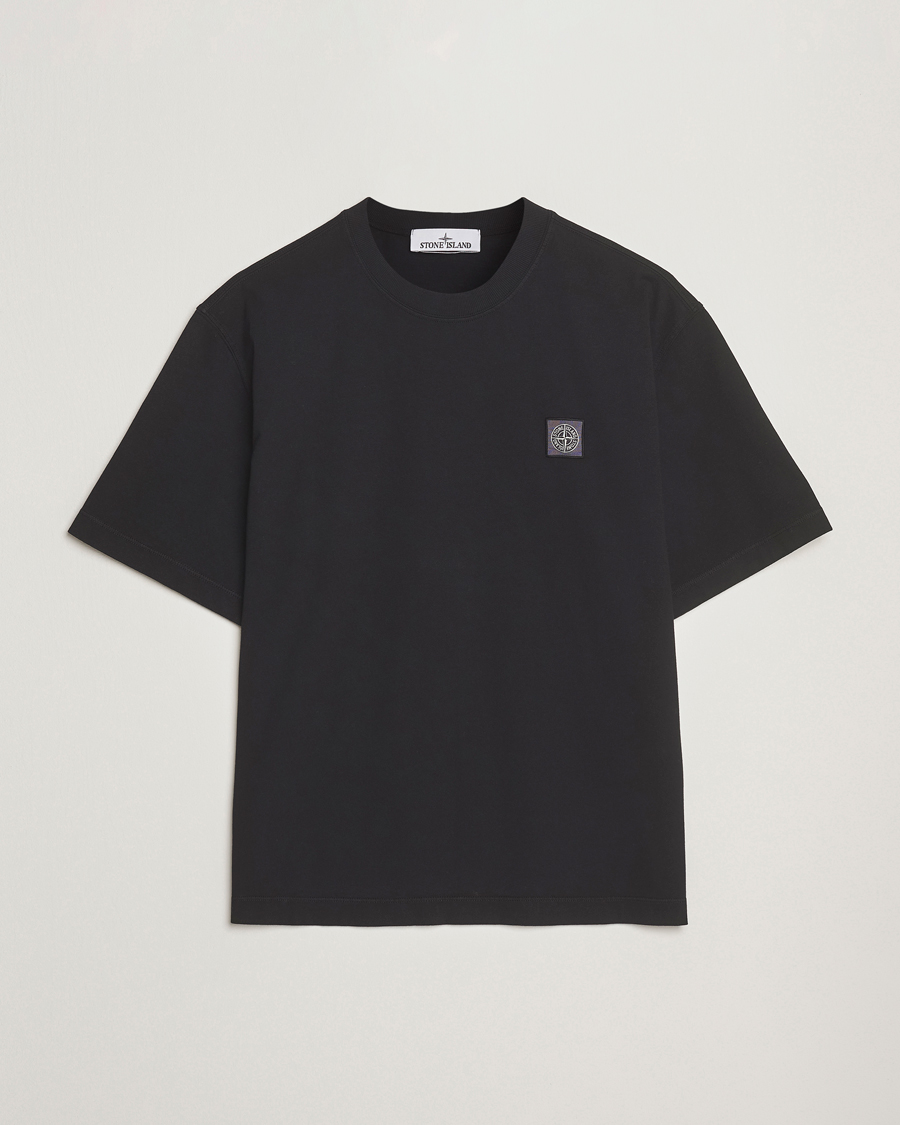 Herre | T-Shirts | Stone Island | Combed Organic Cotton T-Shirt Black