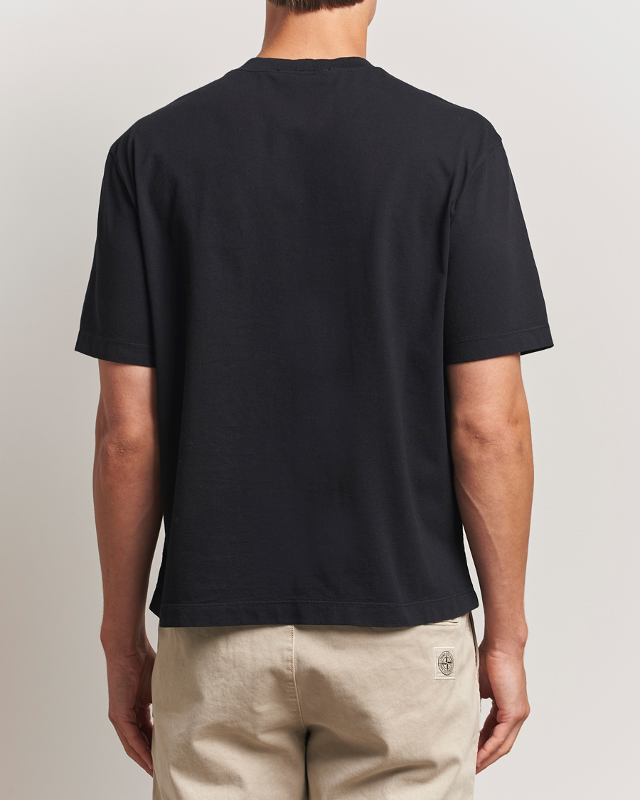 Herre | T-Shirts | Stone Island | Combed Organic Cotton T-Shirt Black
