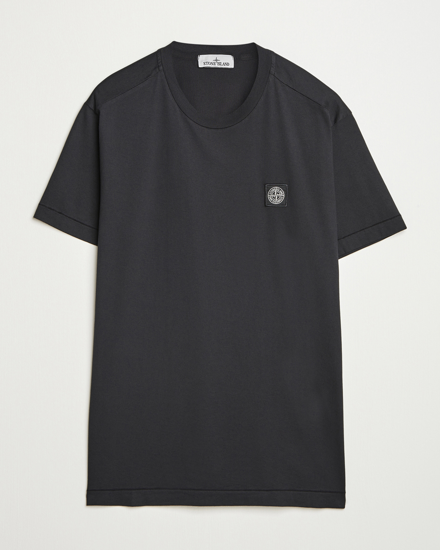 Herre | T-Shirts | Stone Island | Garment Dyed Cotton Jersey T-Shirt Black