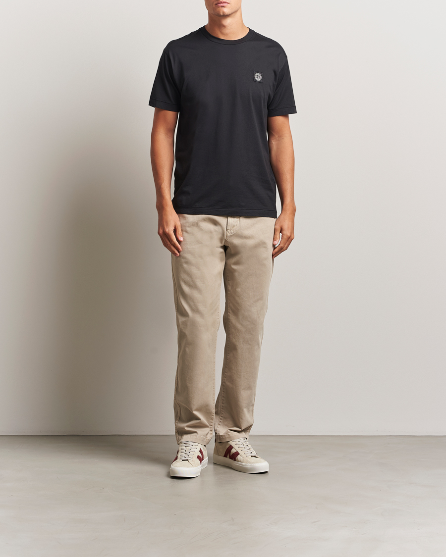 Herre | T-Shirts | Stone Island | Garment Dyed Cotton Jersey T-Shirt Black