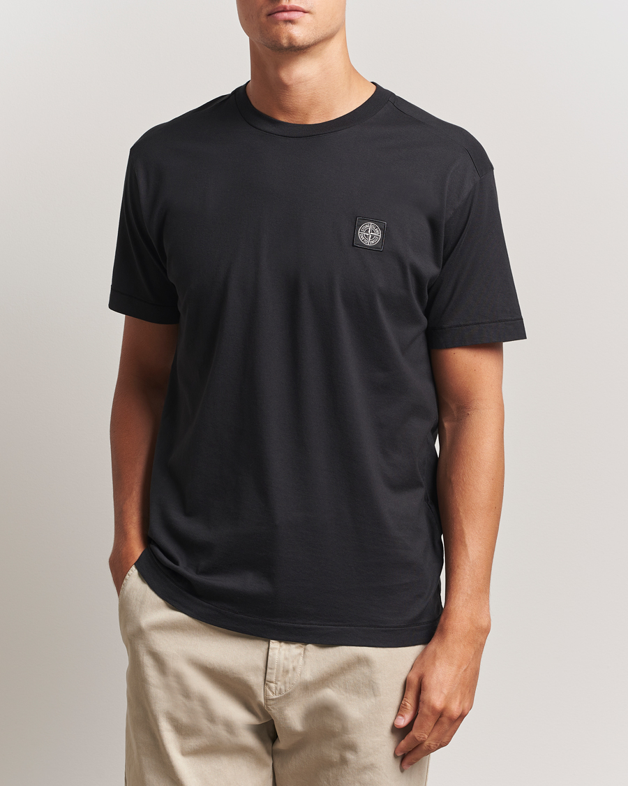 Herre | T-Shirts | Stone Island | Garment Dyed Cotton Jersey T-Shirt Black