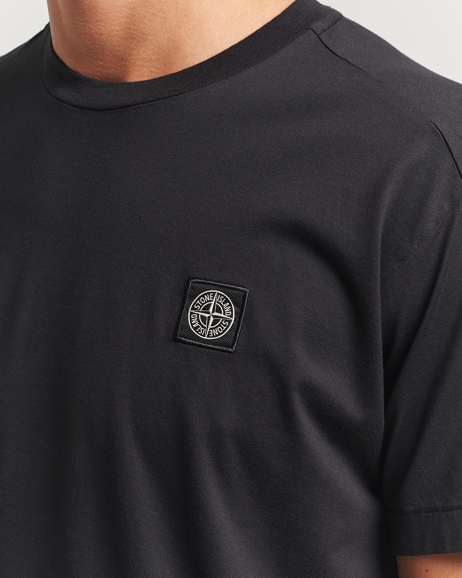 Herre | T-Shirts | Stone Island | Garment Dyed Cotton Jersey T-Shirt Black
