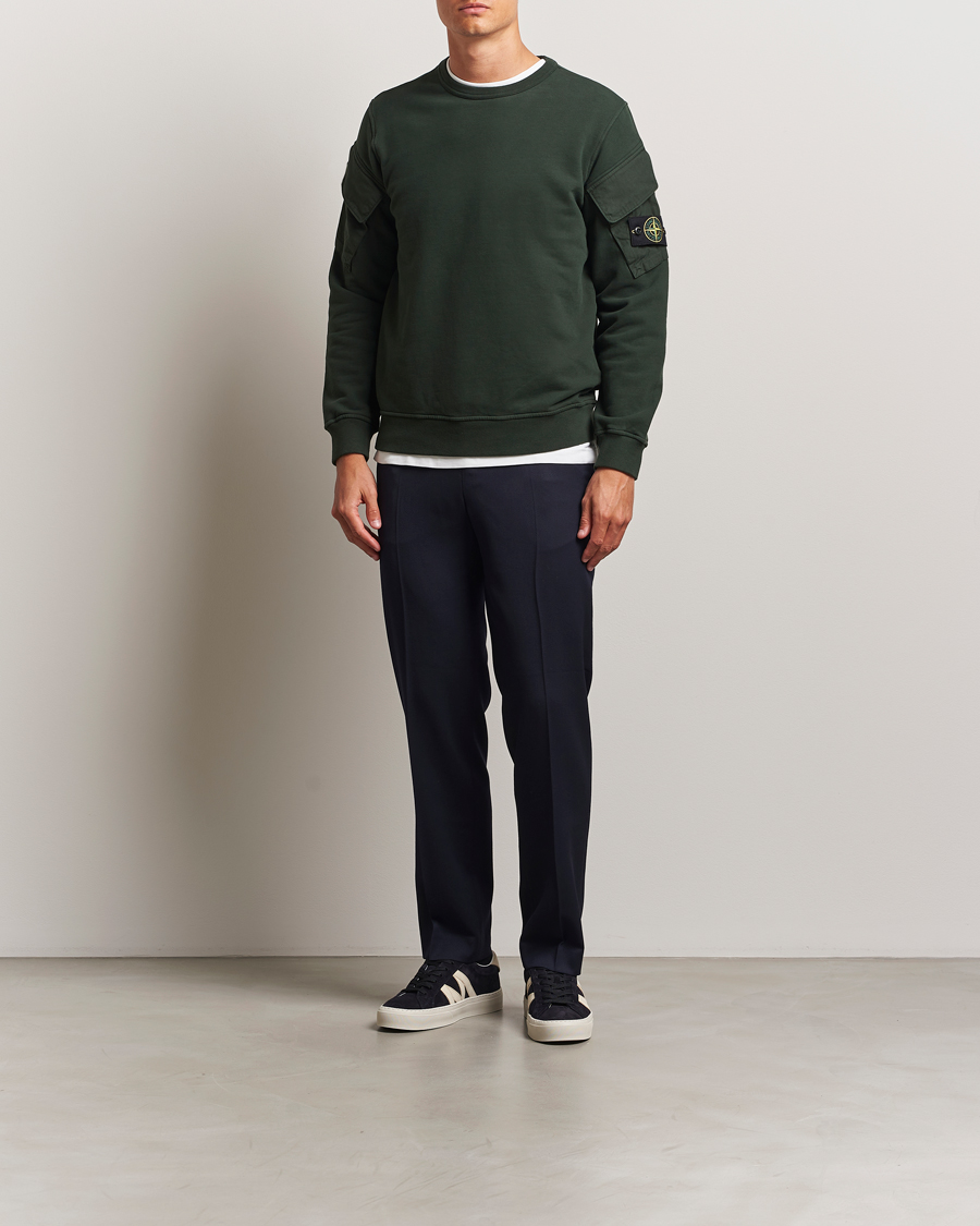 Herre | Gensere | Stone Island | Organic Cotton Fleece Arm Pocket Sweatshirt Juniper