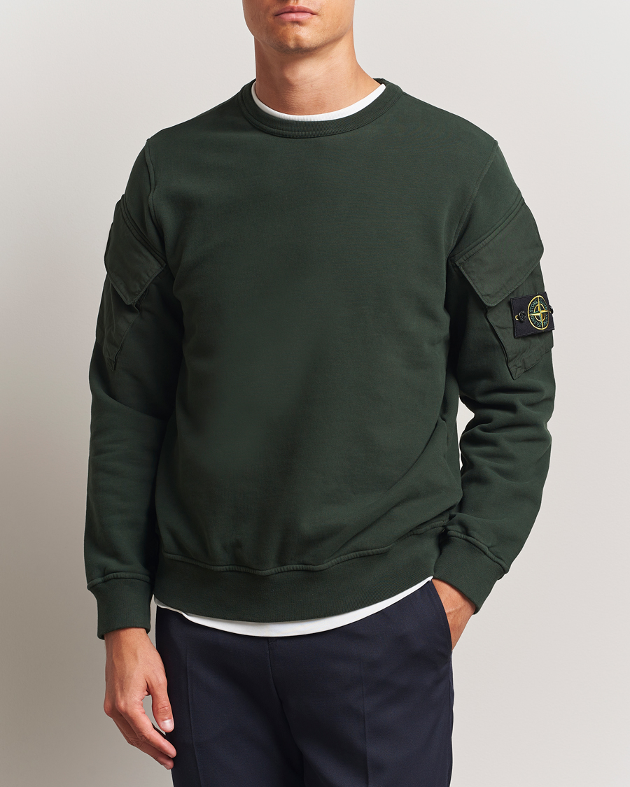 Herre | Gensere | Stone Island | Organic Cotton Fleece Arm Pocket Sweatshirt Juniper