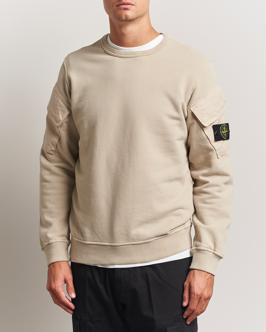Herre | Gensere | Stone Island | Organic Cotton Fleece Arm Pocket Sweatshirt Desert