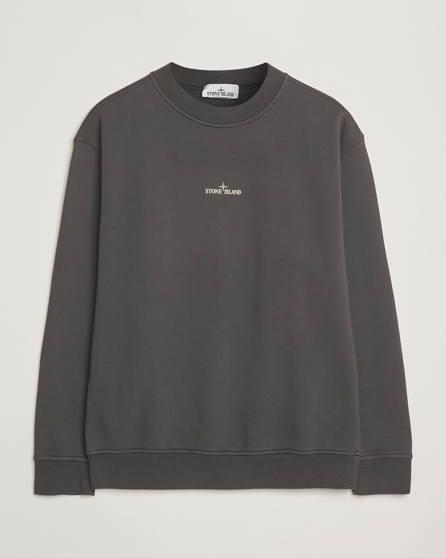 Herre | Gensere | Stone Island | Cotton Fleece Backprint Sweatshirt Lead Grey