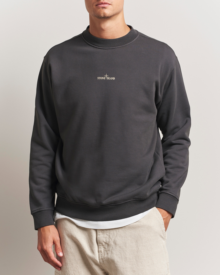 Herre | Gensere | Stone Island | Cotton Fleece Backprint Sweatshirt Lead Grey