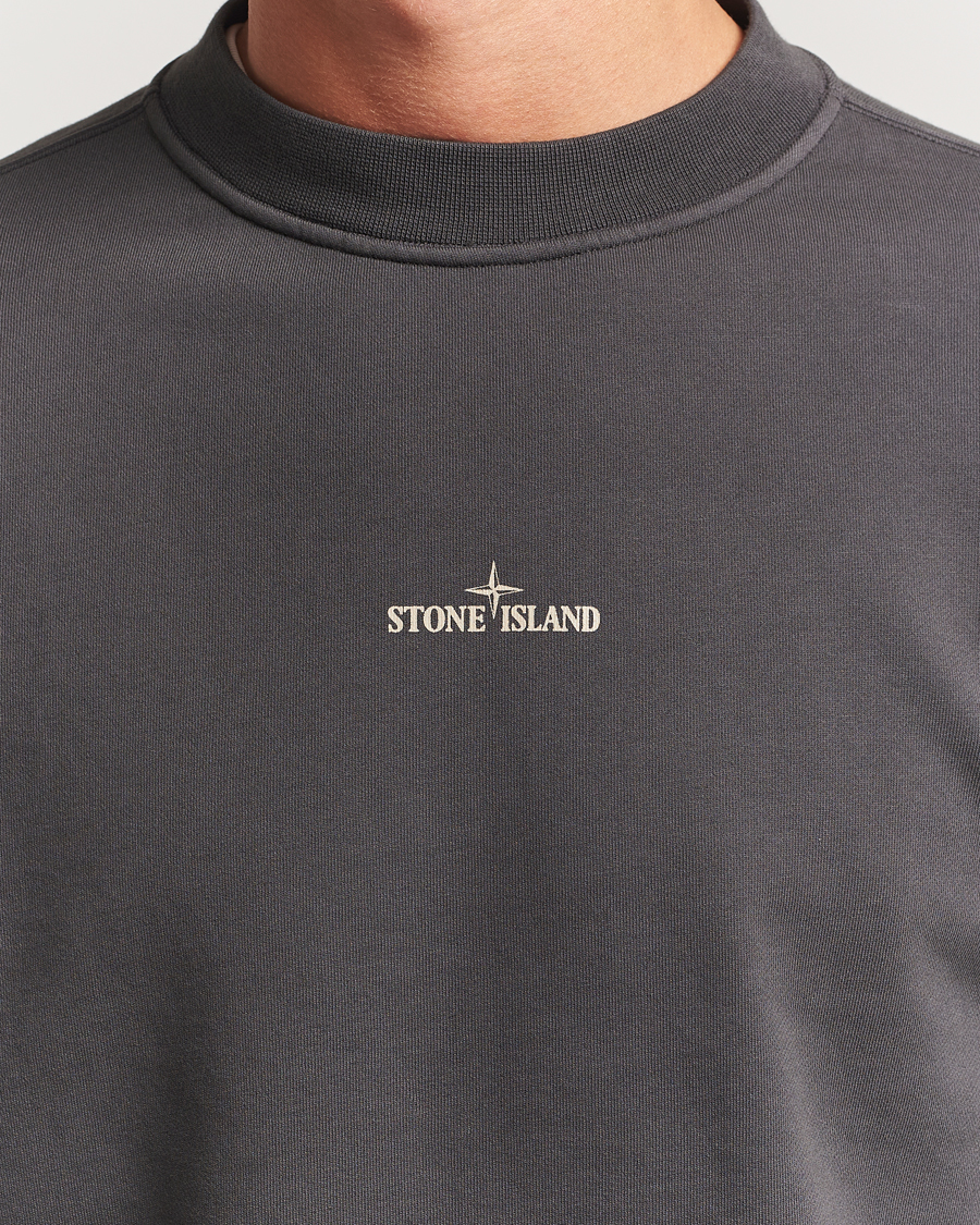 Herre | Gensere | Stone Island | Cotton Fleece Backprint Sweatshirt Lead Grey
