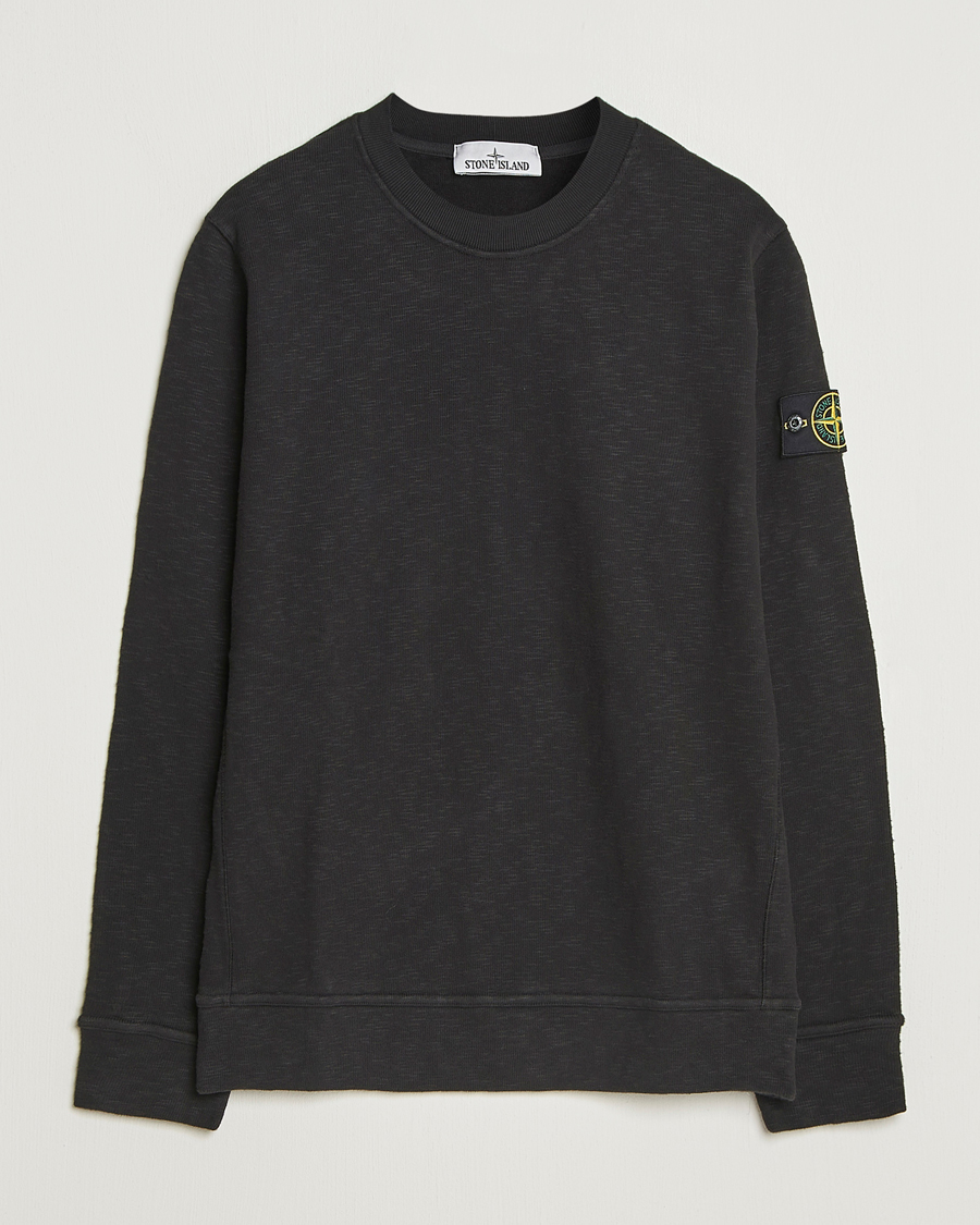 Herre | Gensere | Stone Island | Vanisé Brushed Heavy Cotton Sweatshirt Black