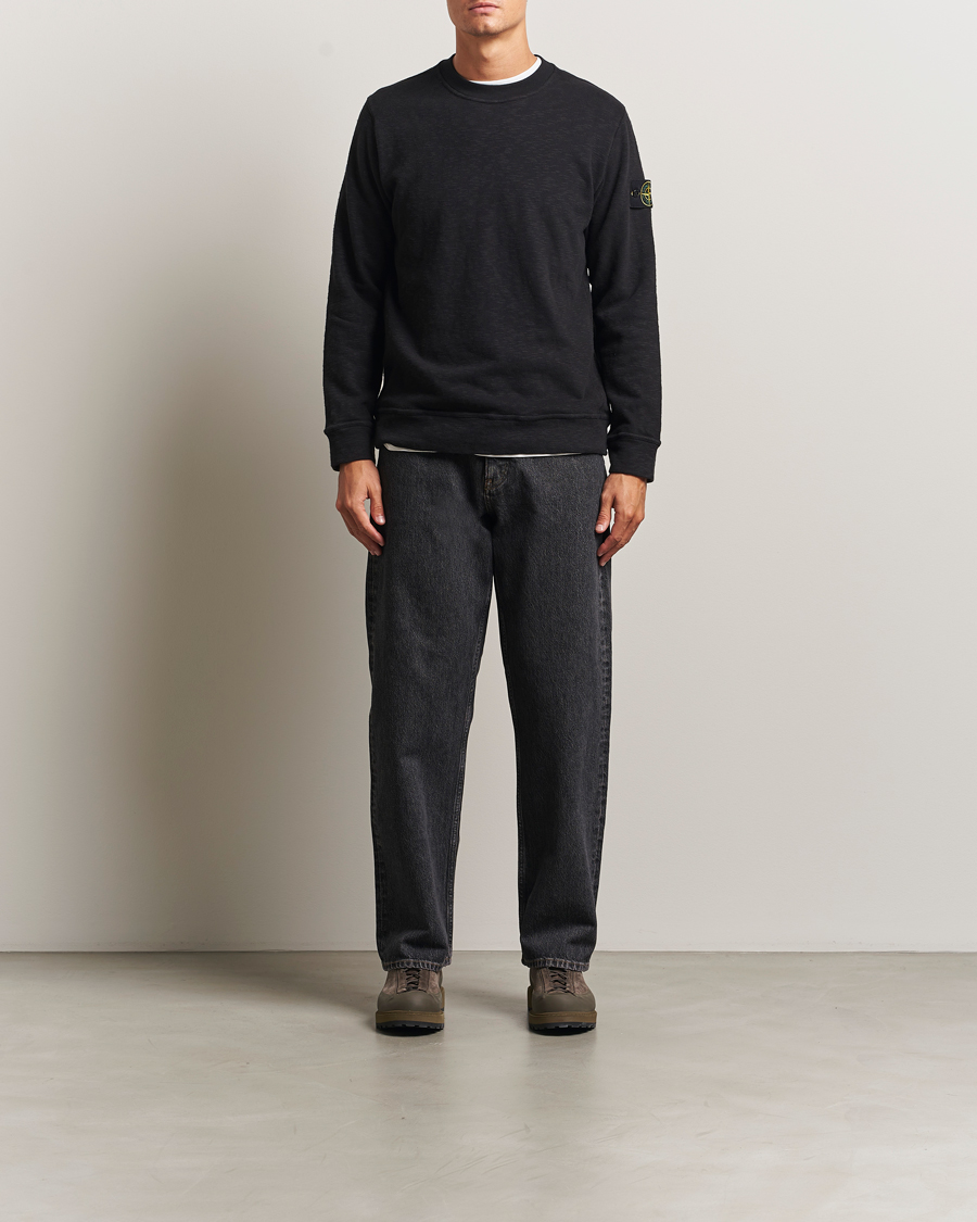 Herre | Gensere | Stone Island | Vanisé Brushed Heavy Cotton Sweatshirt Black