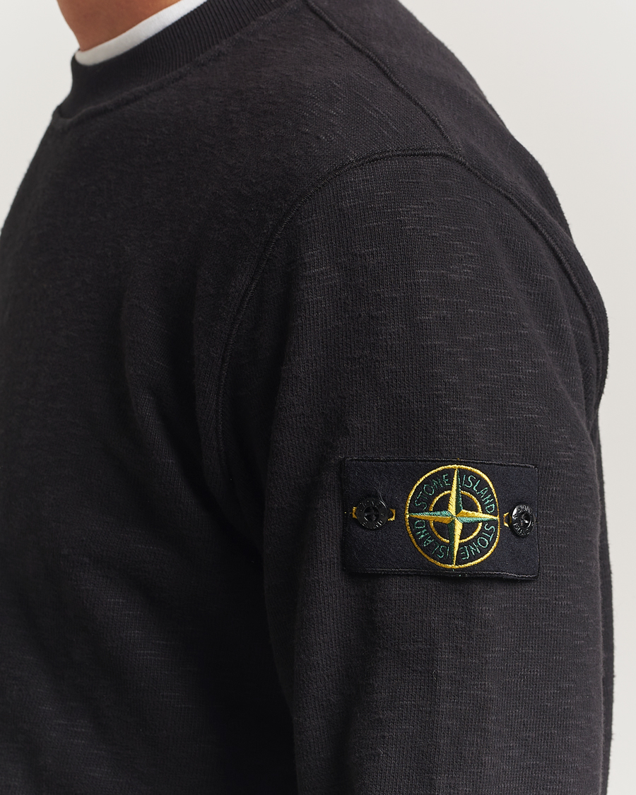 Herre | Gensere | Stone Island | Vanisé Brushed Heavy Cotton Sweatshirt Black